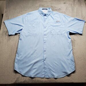 Columbia PFG Tamiami Button Up Outdoorsman's Shirt 4 Pckt Baby Blue Men Sz XLT